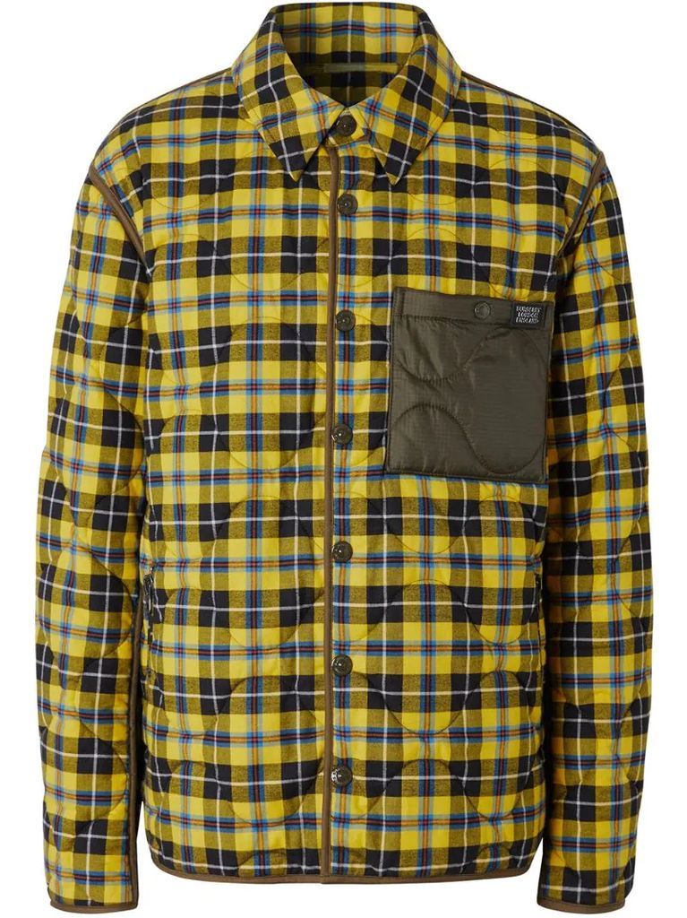 check buttoned shirt jacket