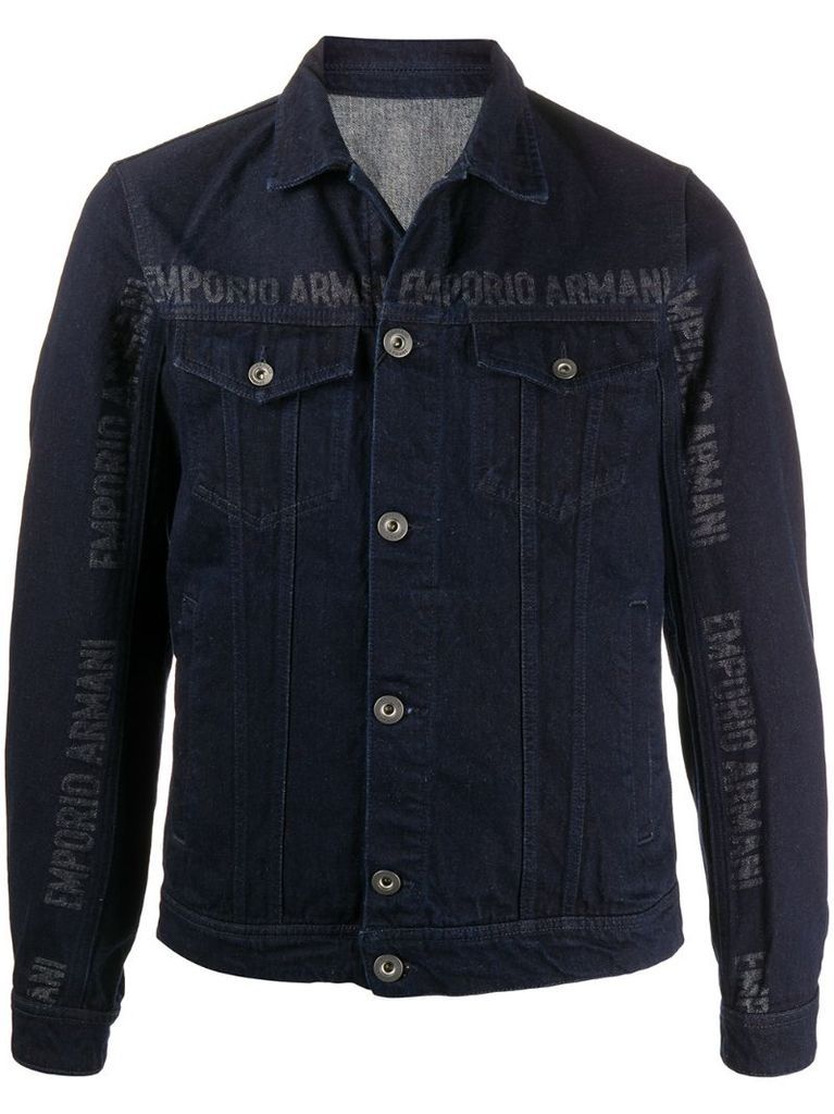 logo print denim jacket