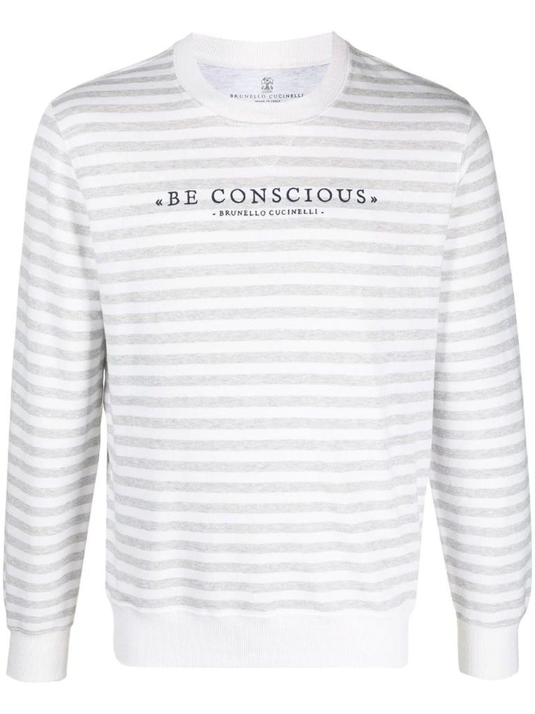 Be Conscious striped sweatshirt