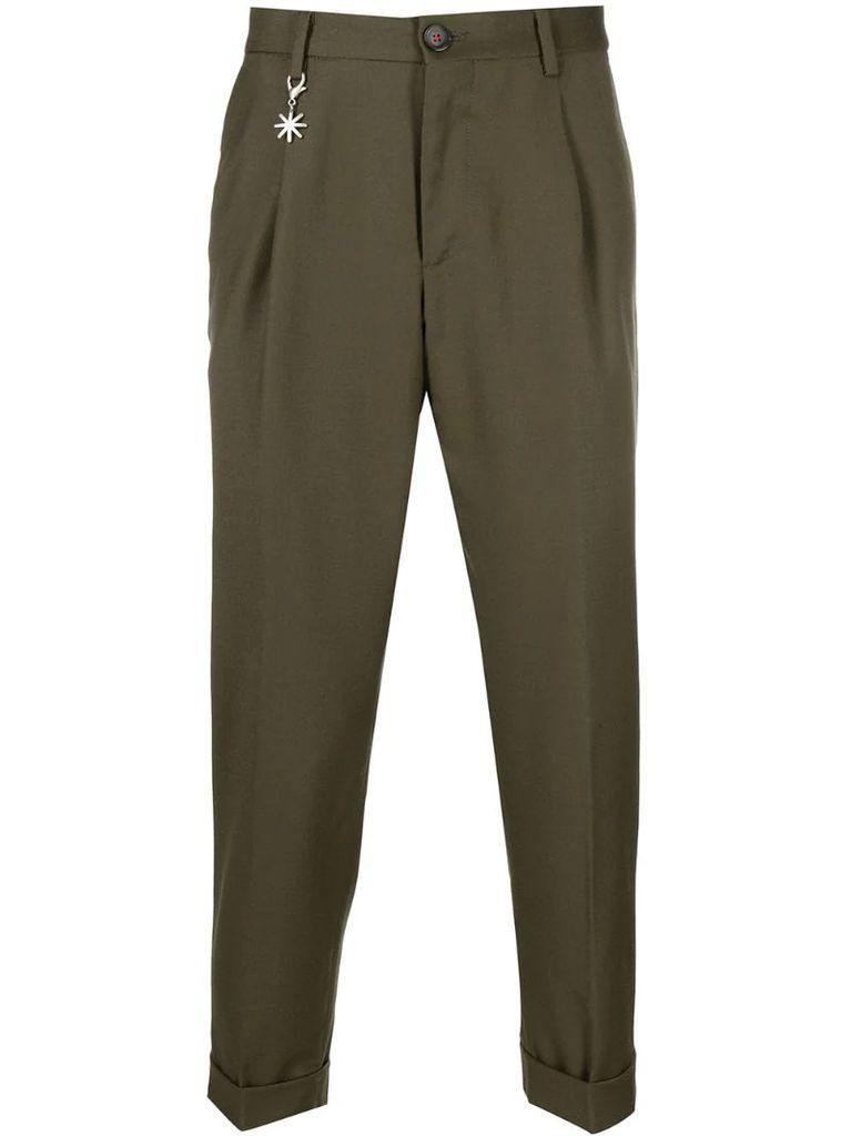 ankle length straight trousers