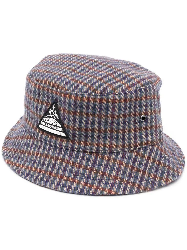checked bucket hat