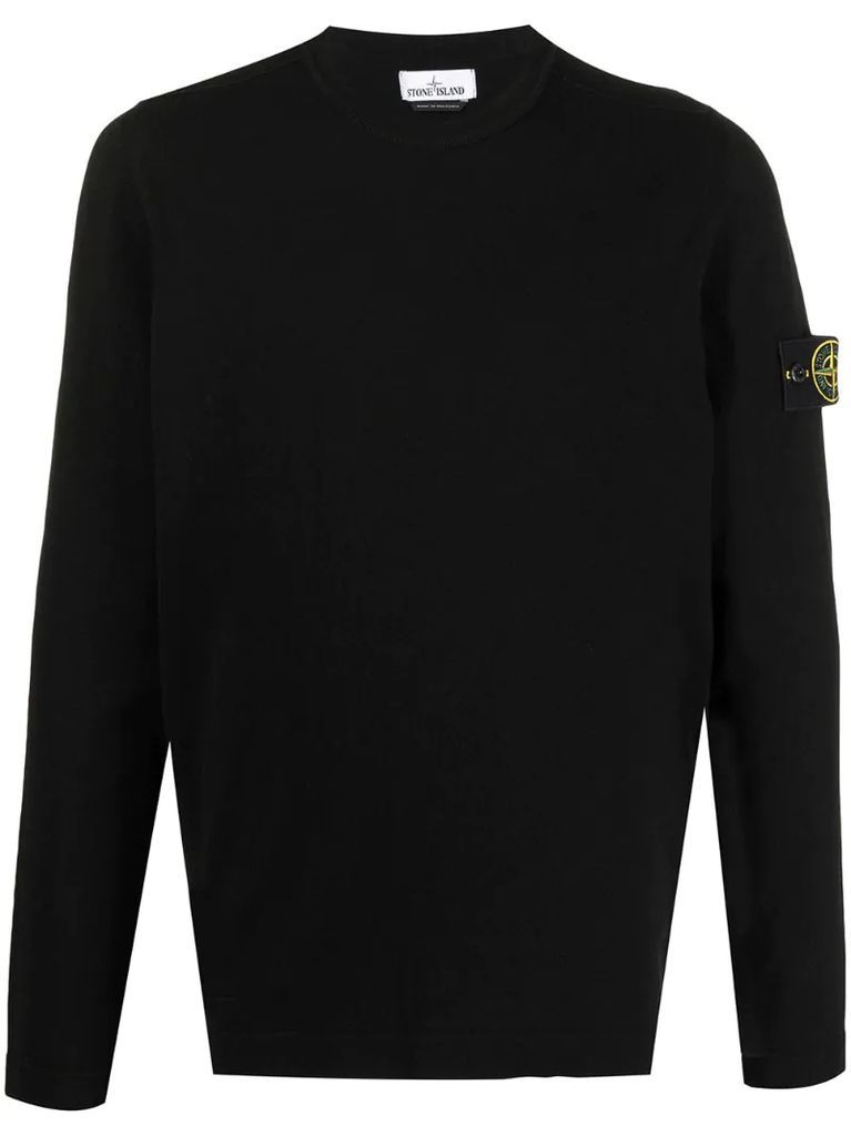 logo patch knitted jumper