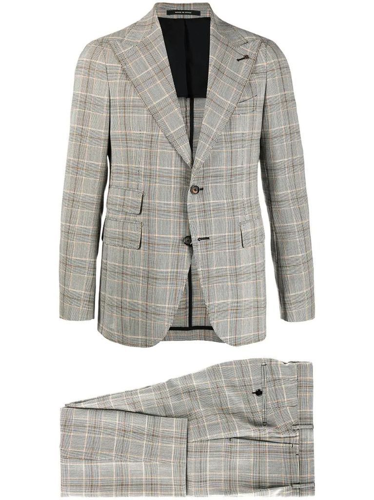 checked two piece suit