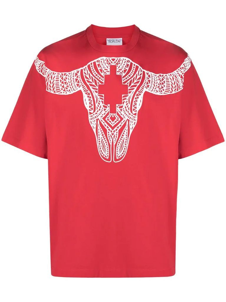 buffalo-print cotton T-shirt