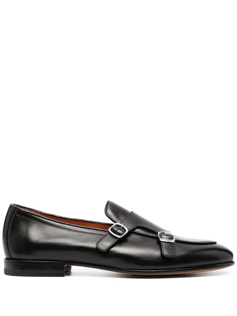 almond-toe buckled loafers