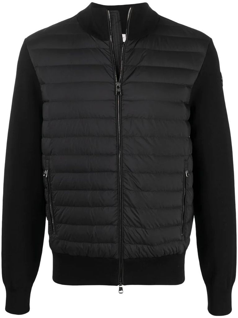 padded front knitted jacket