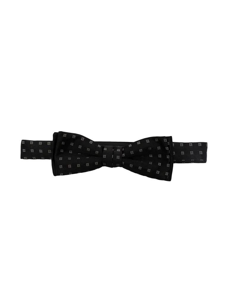 square pattern silk jacquard bow tie