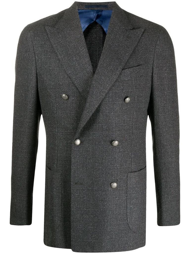 double-breasted fitted blazer