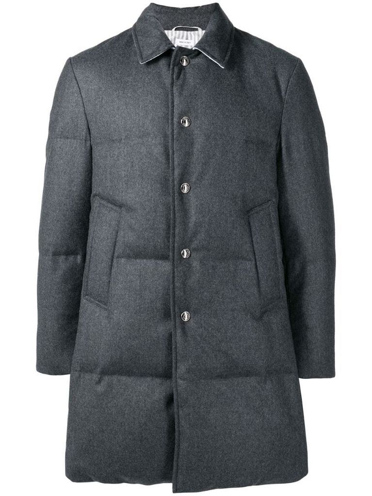 Wool Flannel Bal Collar Overcoat