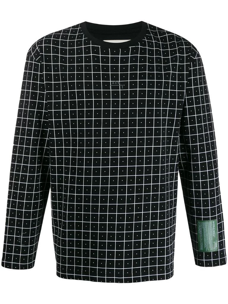 grid-print sweatshirt