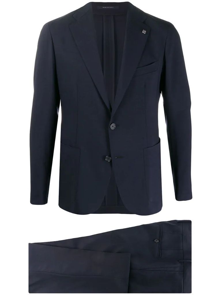single breasted slim-fit suit