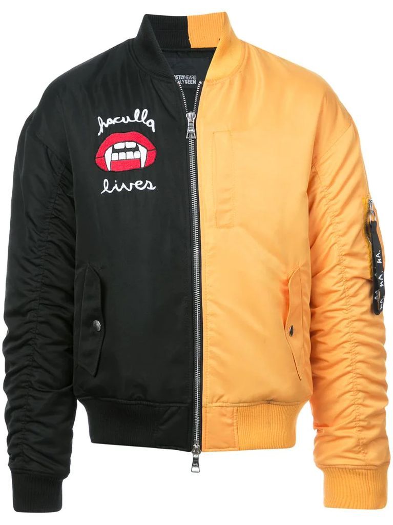 2Faced panel bomber jacket