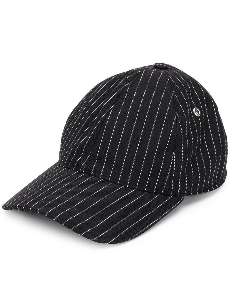 striped baseball cap