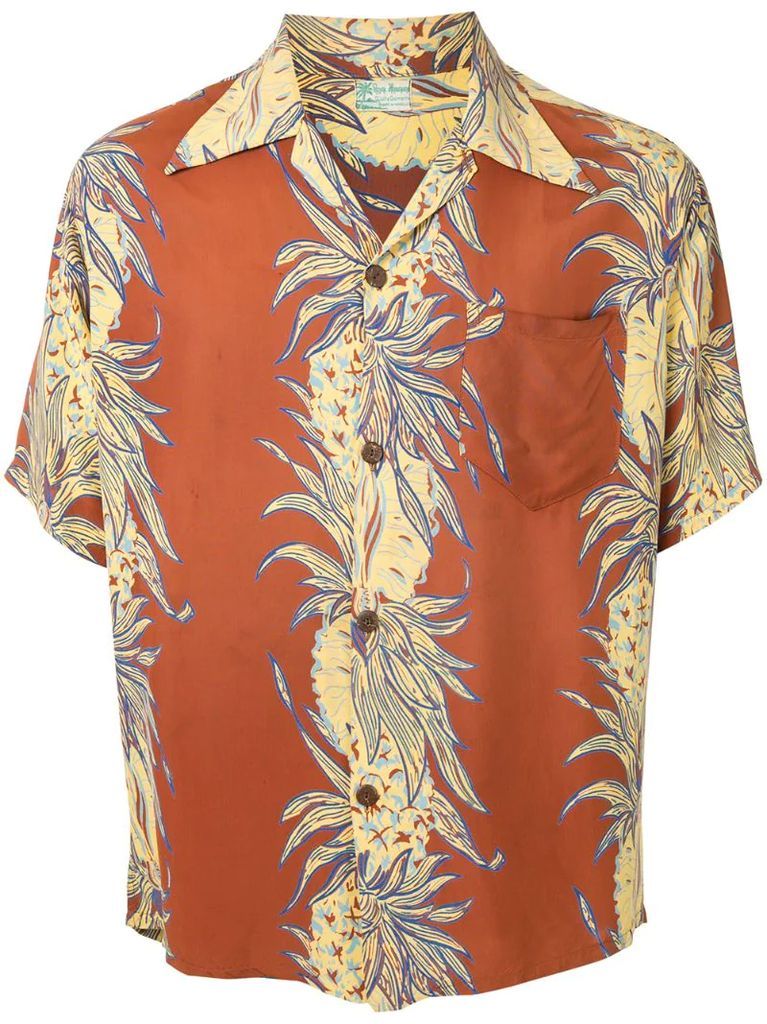 1950s floral print short-sleeved shirt