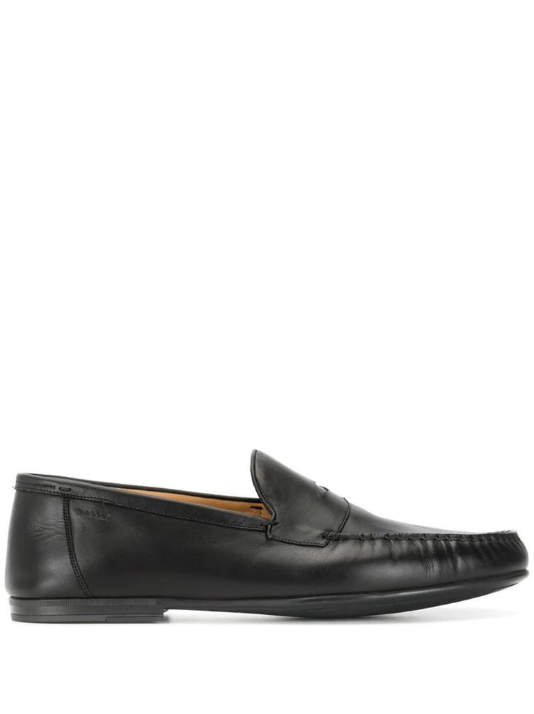 rubber-sole penny strap loafers