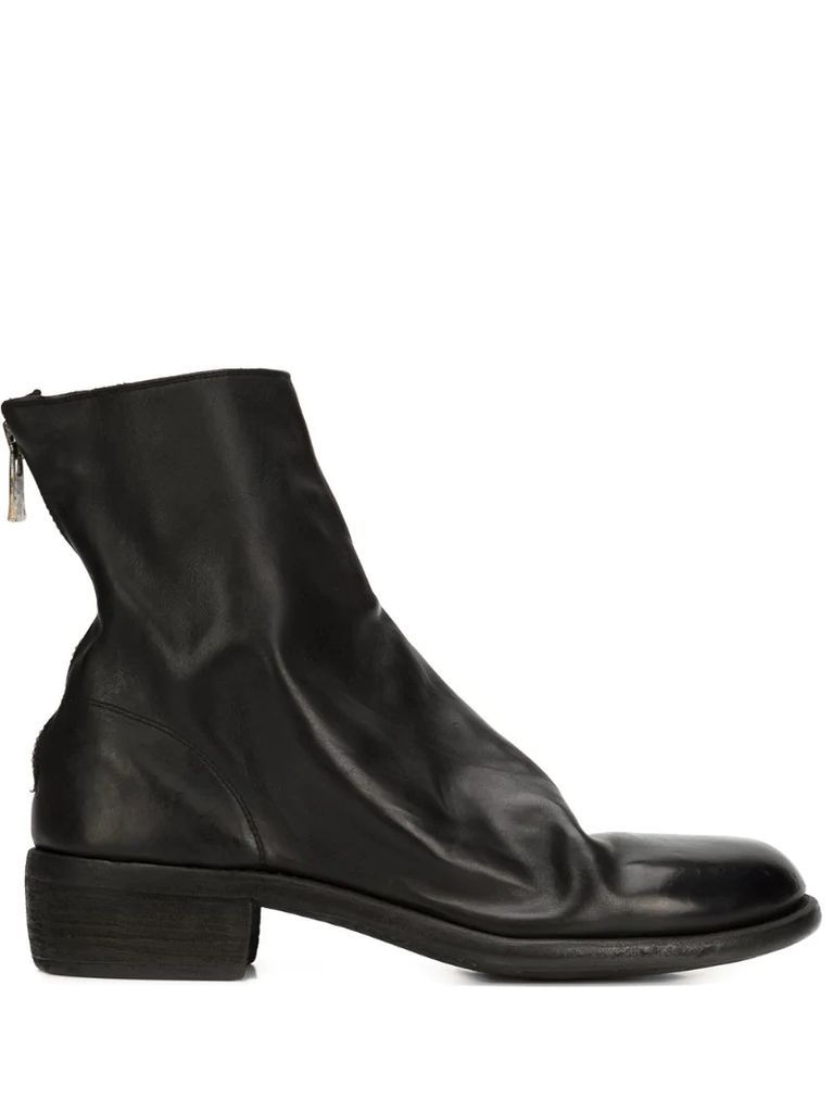 back zip ankle boots