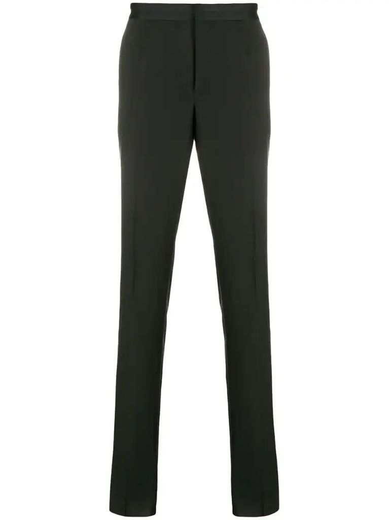 slightly cropped tailored trousers