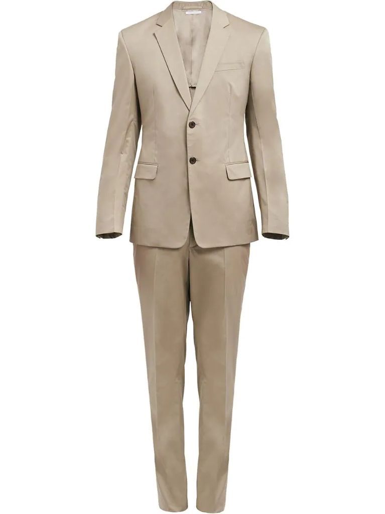 cotton twill slim-fit suit