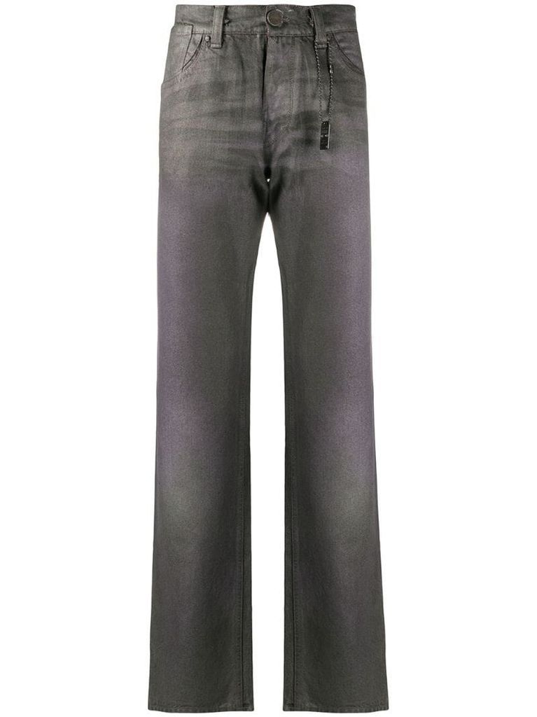 1990s metallic-effect straight-leg jeans