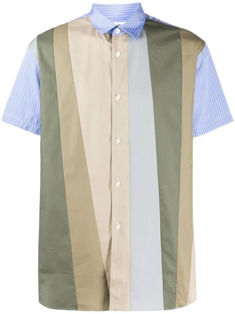 contrast-panel short sleeve shirt