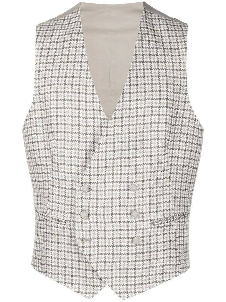 check double-breasted waistcoat