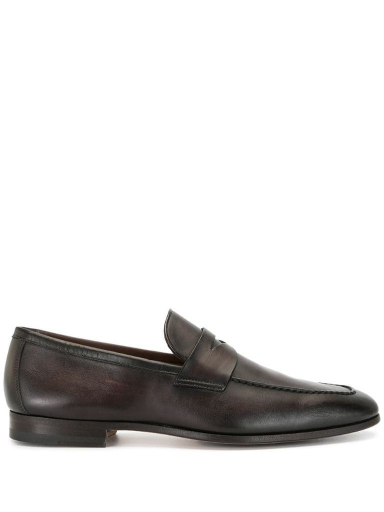 low-heeled loafers
