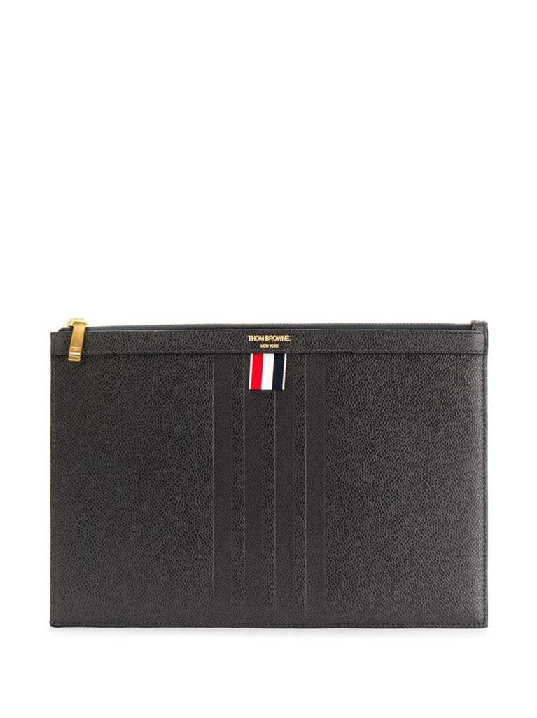 striped clutch bag