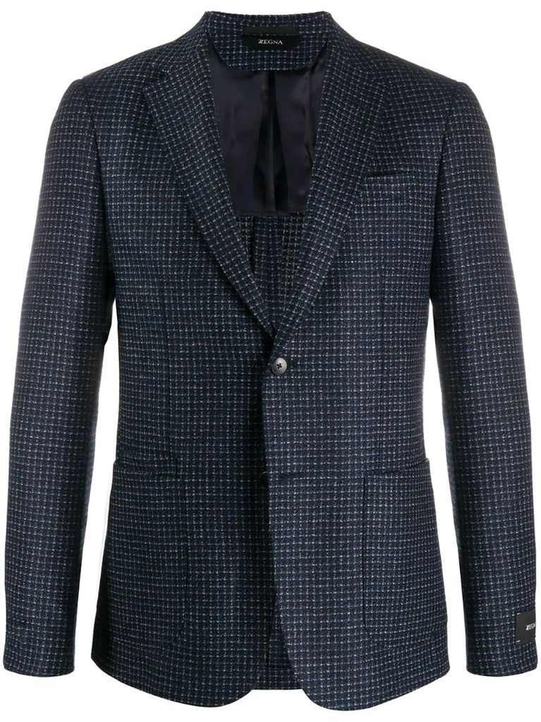 single breasted check blazer