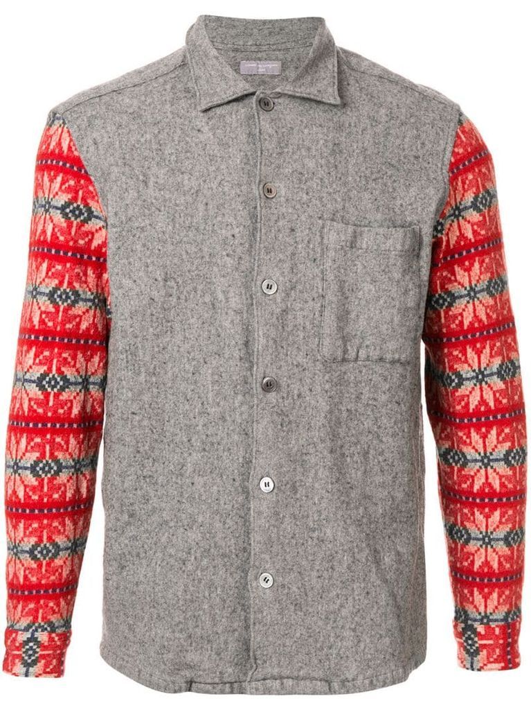 Christmas pattern sleeve shirt