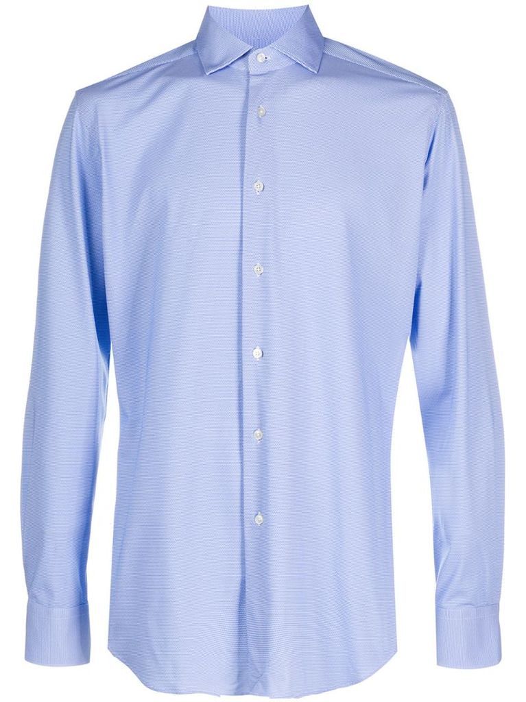 cutaway collar patterned shirt