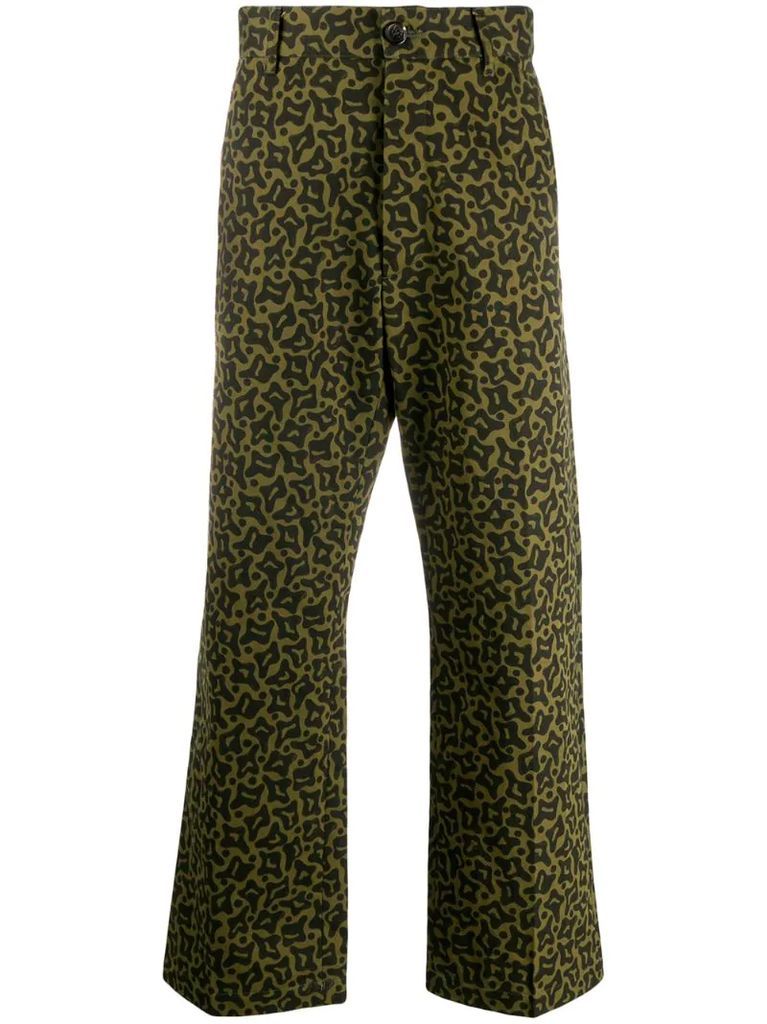 Camo Cells print trousers