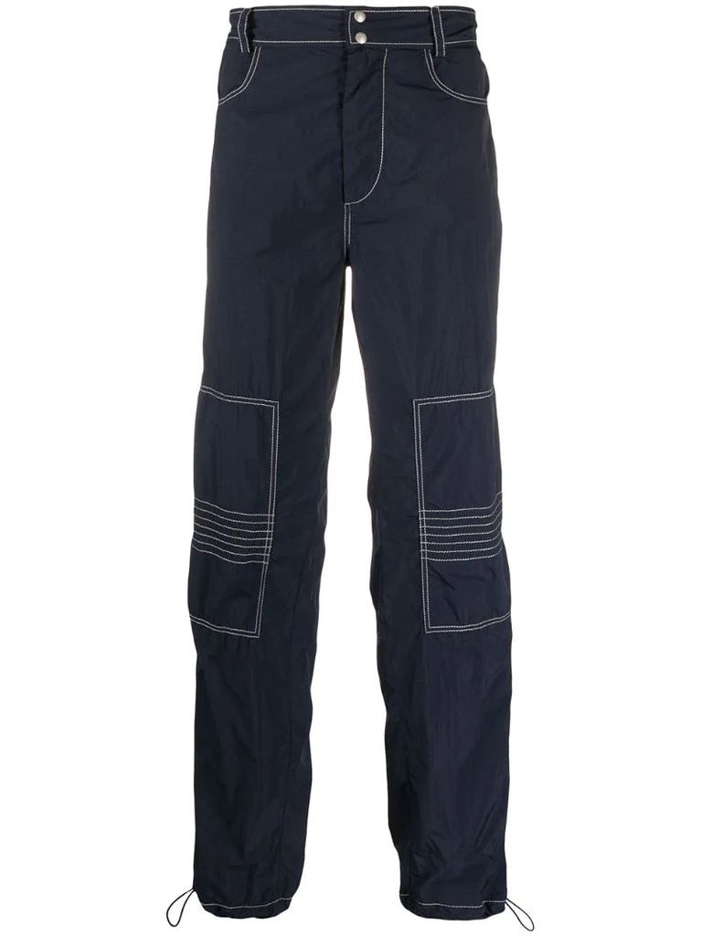 stitch detail wide-leg trousers