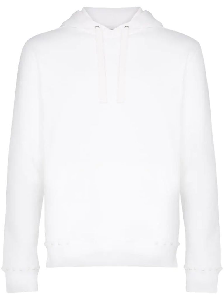 Rockstud embellished cotton blend hoodie