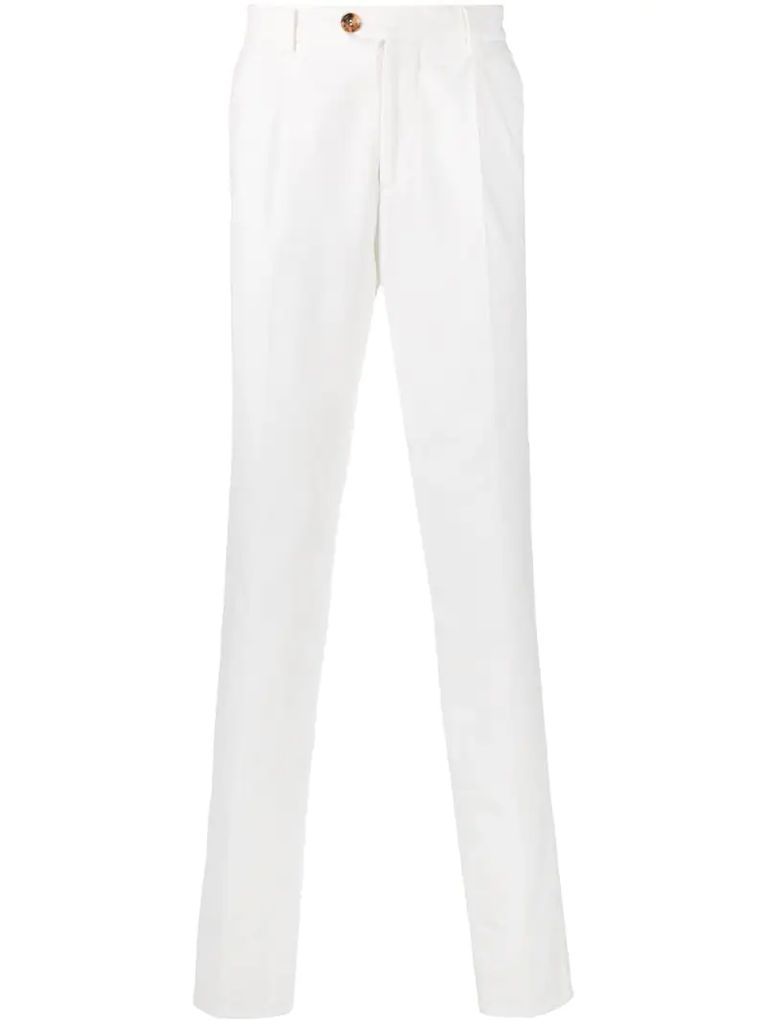 pressed crease trousers