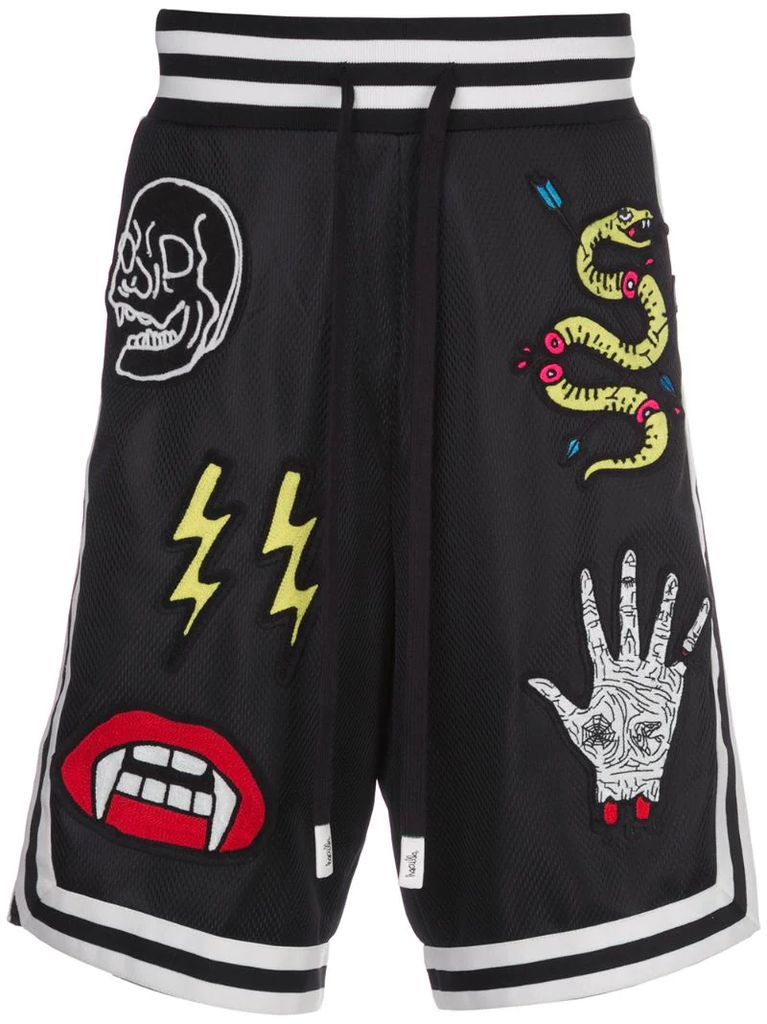 patch-embellished basketball shorts