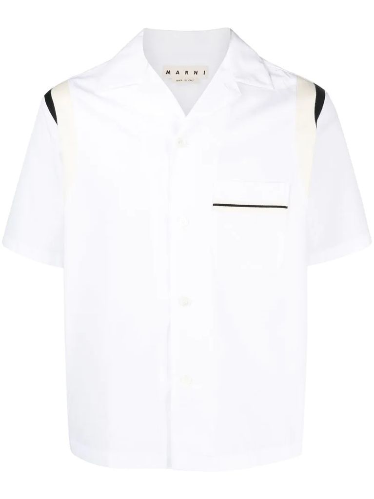 panelled short-sleeve shirt