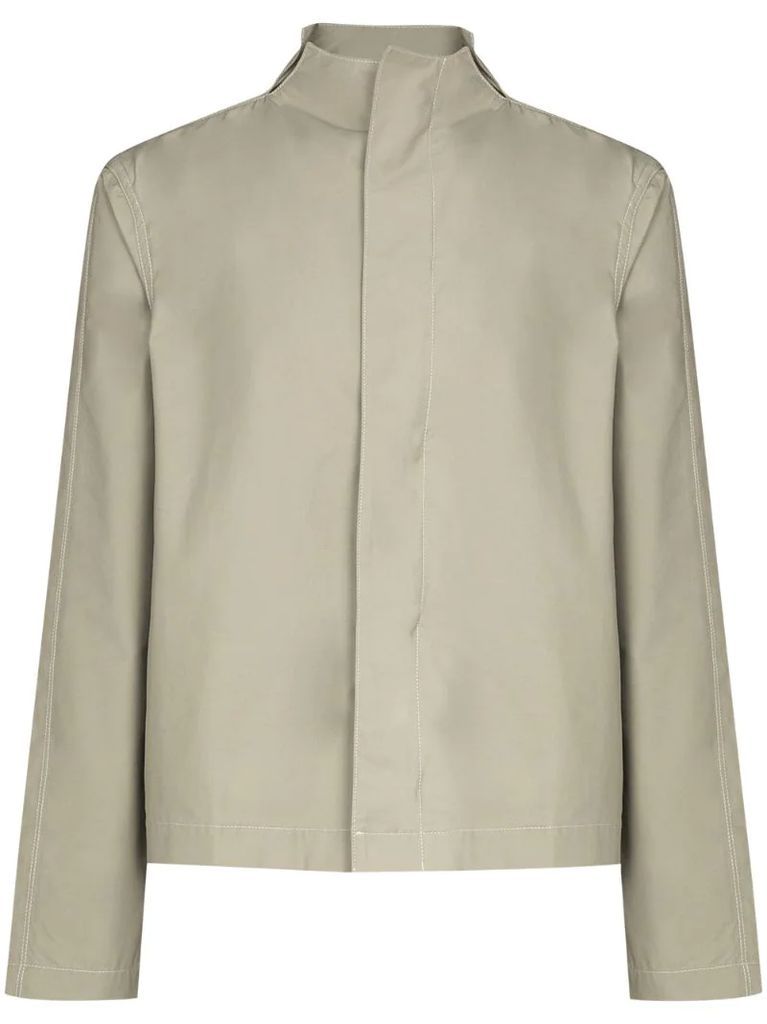 concealed-button shirt jacket