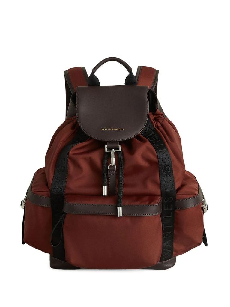 clip-fastening logo print backpack