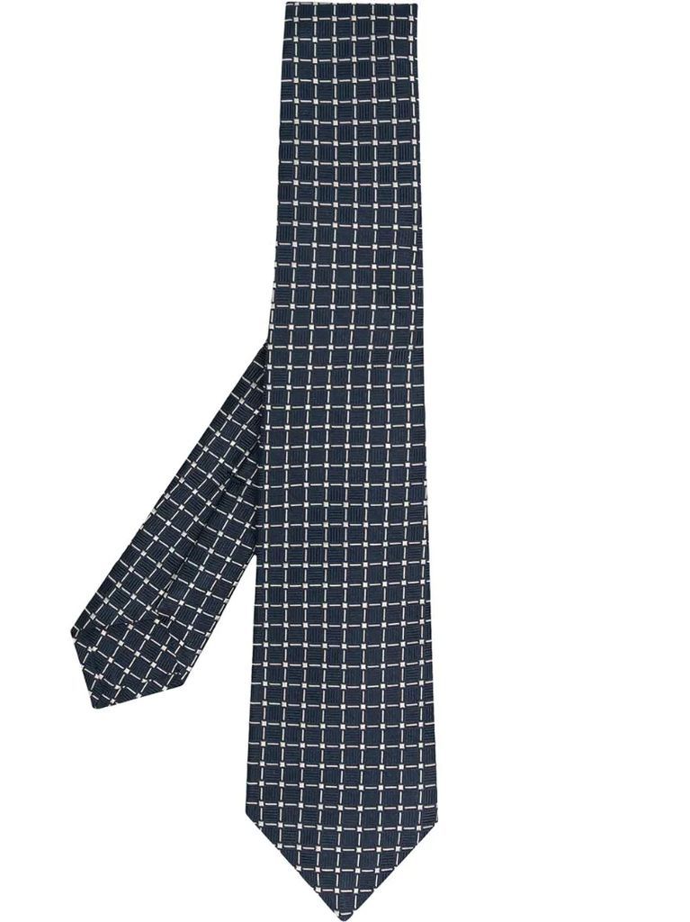 geometric-embroidery silk tie