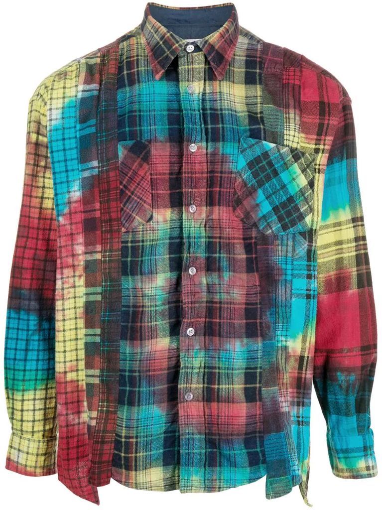 patchwork checked print shirt