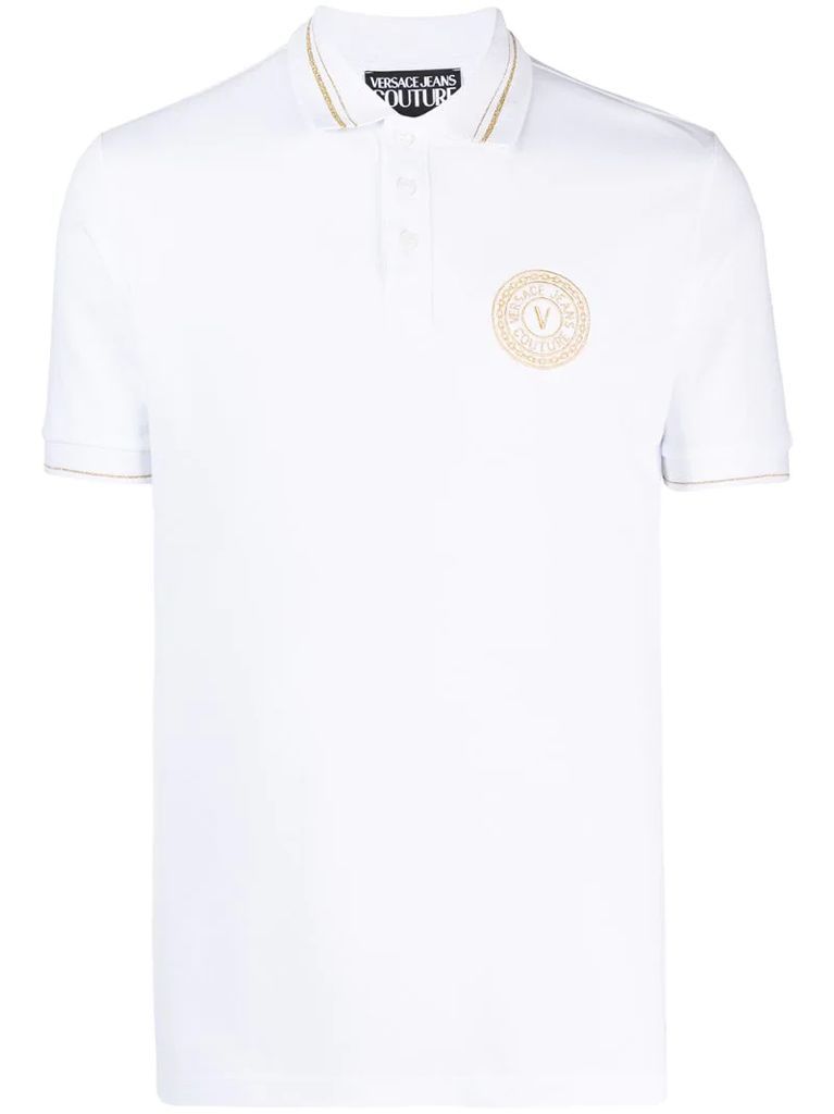logo-print short-sleeved polo shirt