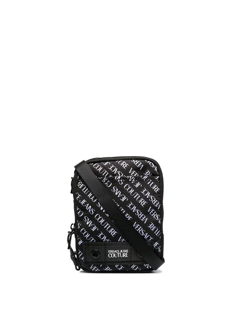 logo-print messenger bag