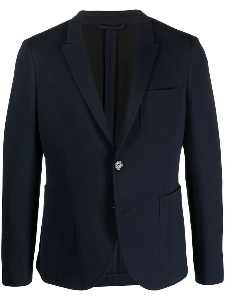 notched lapels buttoned blazer