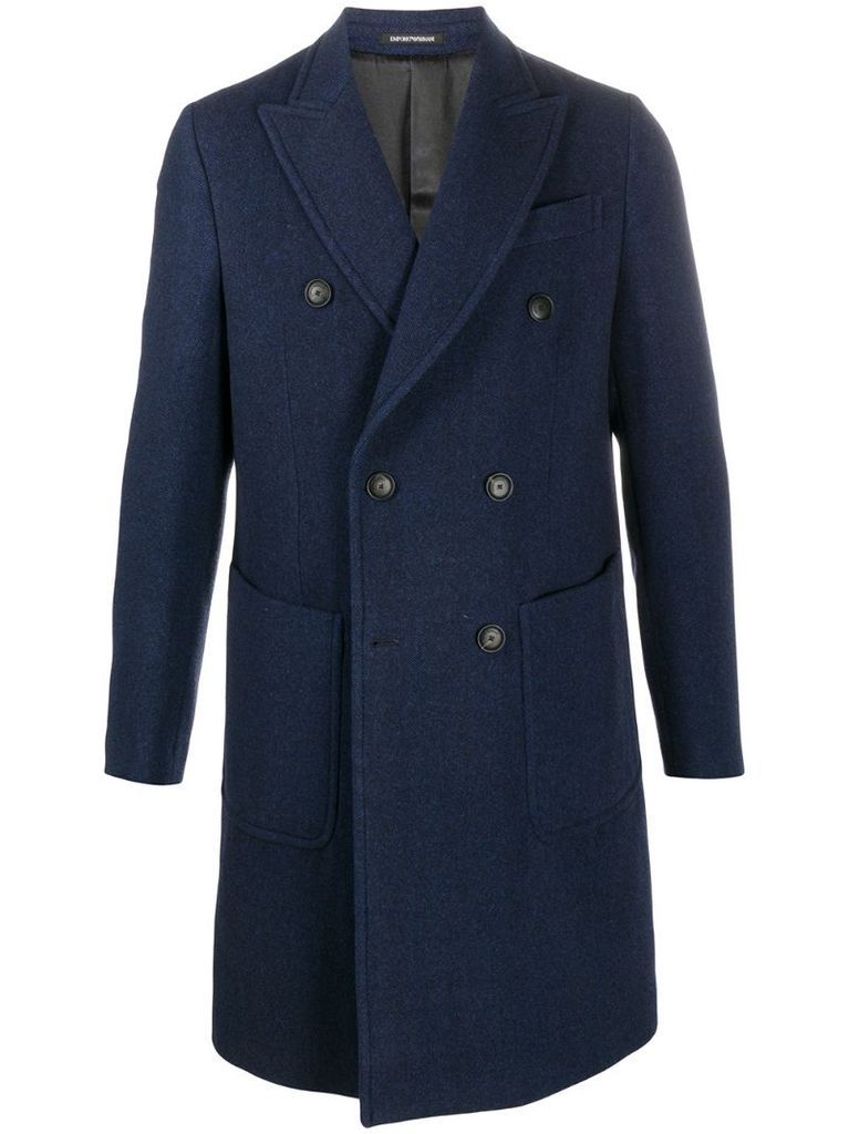 double-breasted fitted coat