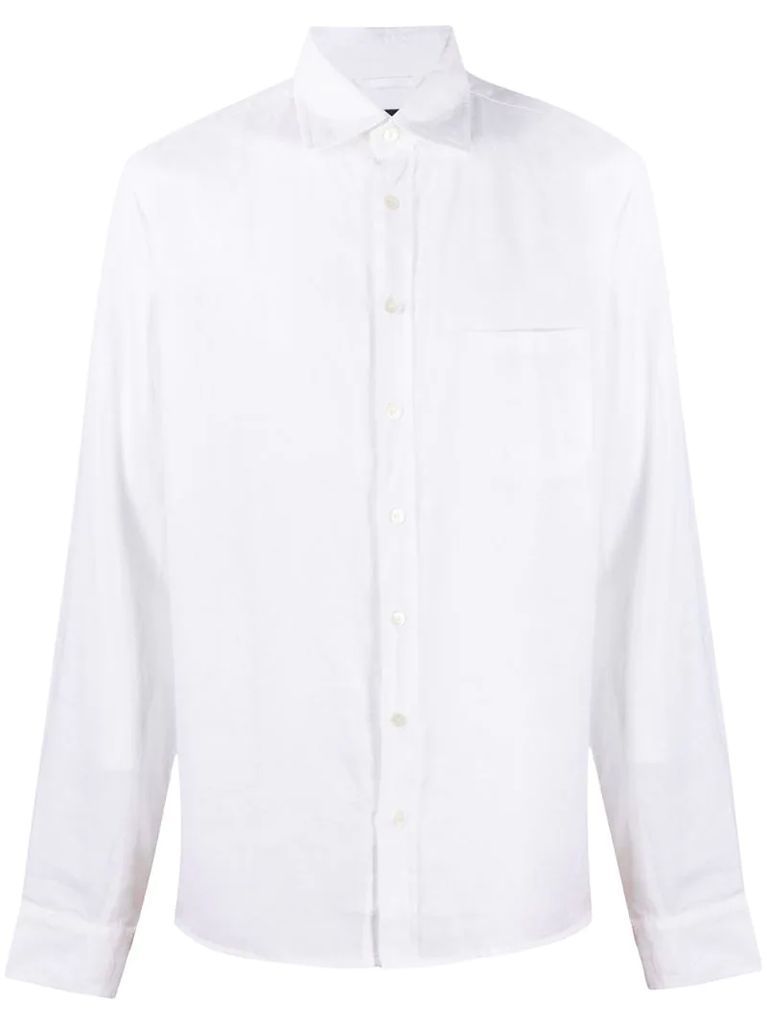 long sleeved patch-pocket shirt