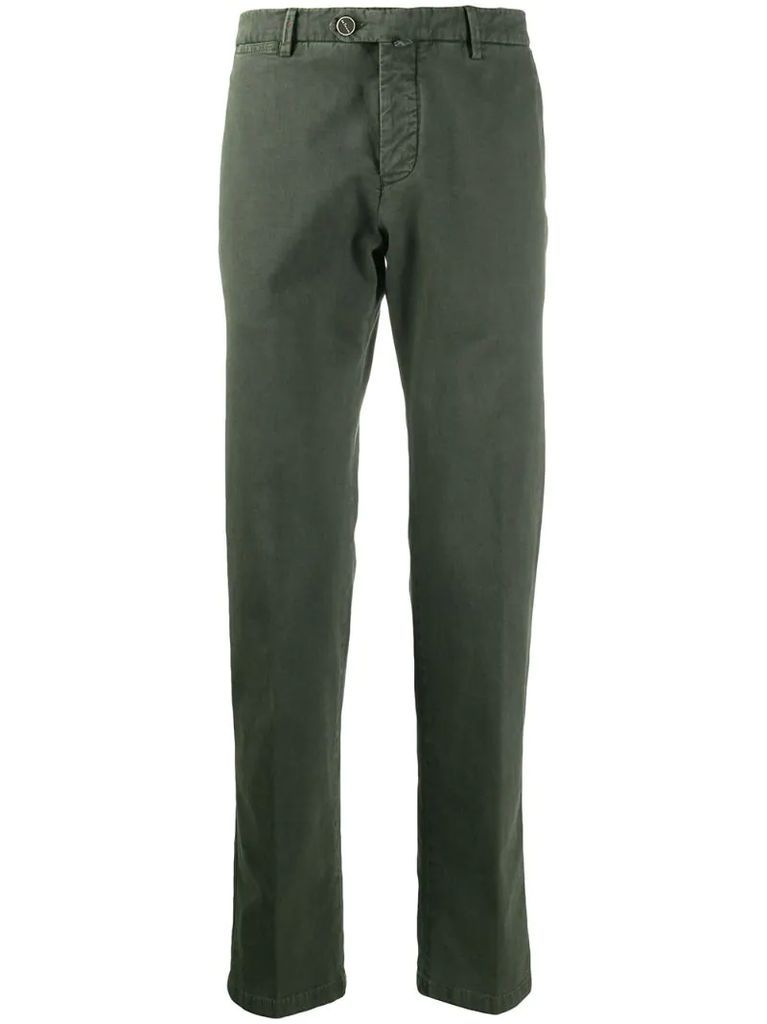 mid-rise slim-fit chinos