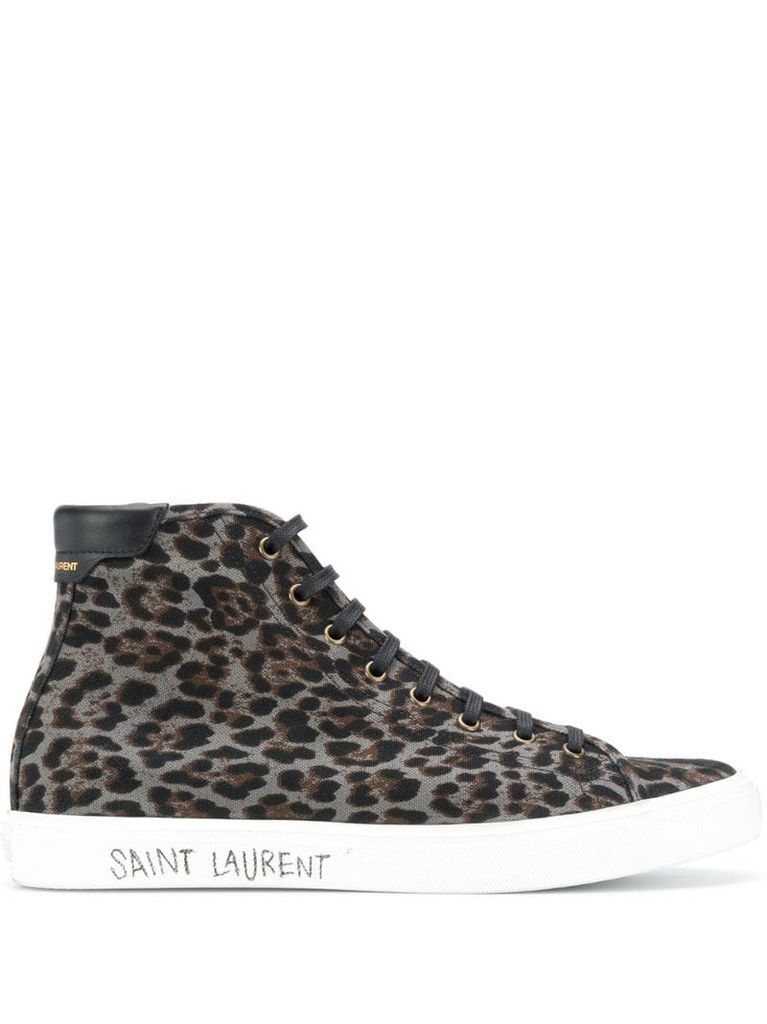leopard print Malibu high-top sneakers