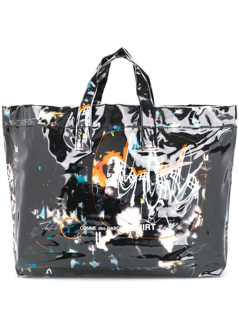 abstract-print tote bag