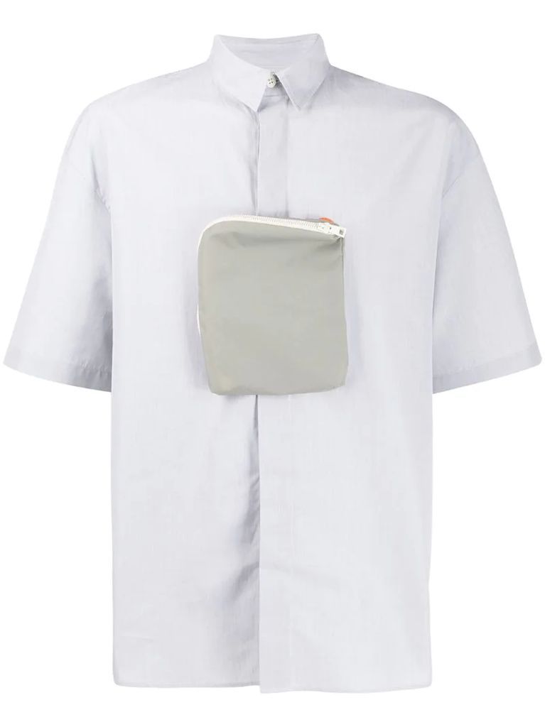 pouch detail button shirt
