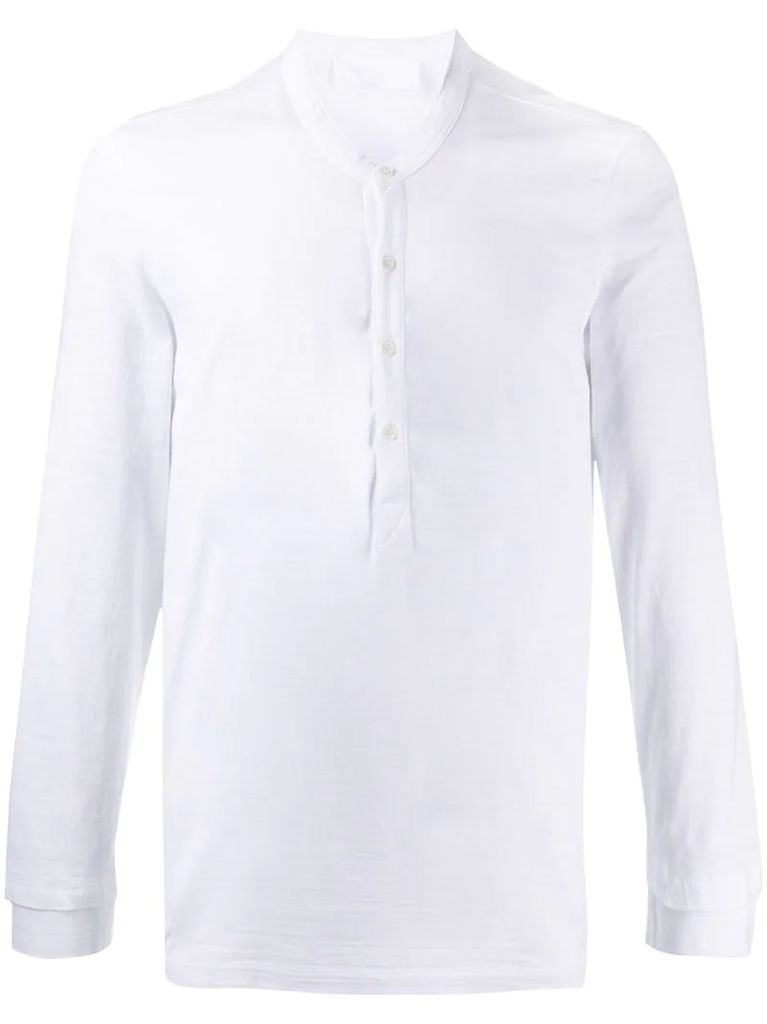 buttoned long-sleeve T-shirt